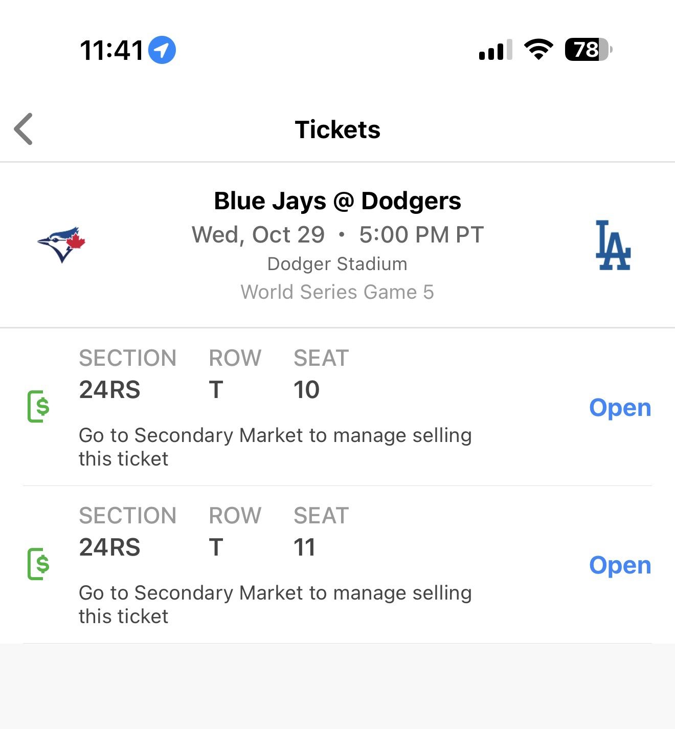 Dodgers vs Blue Jays World Series Game 5