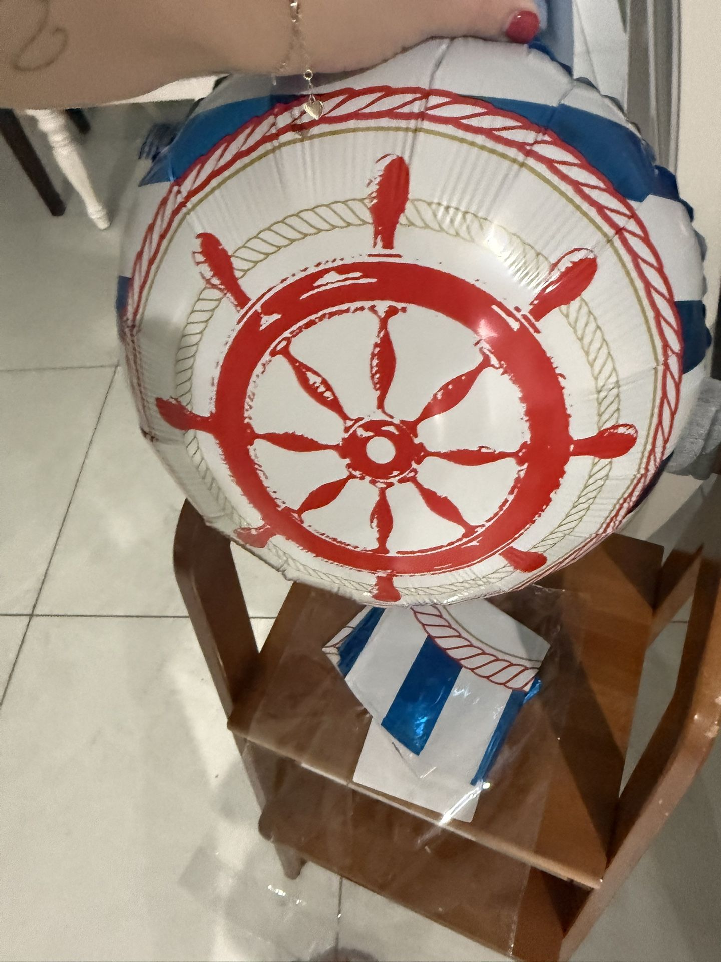 3 Nautical double Sided Anchor & Helm Balloons