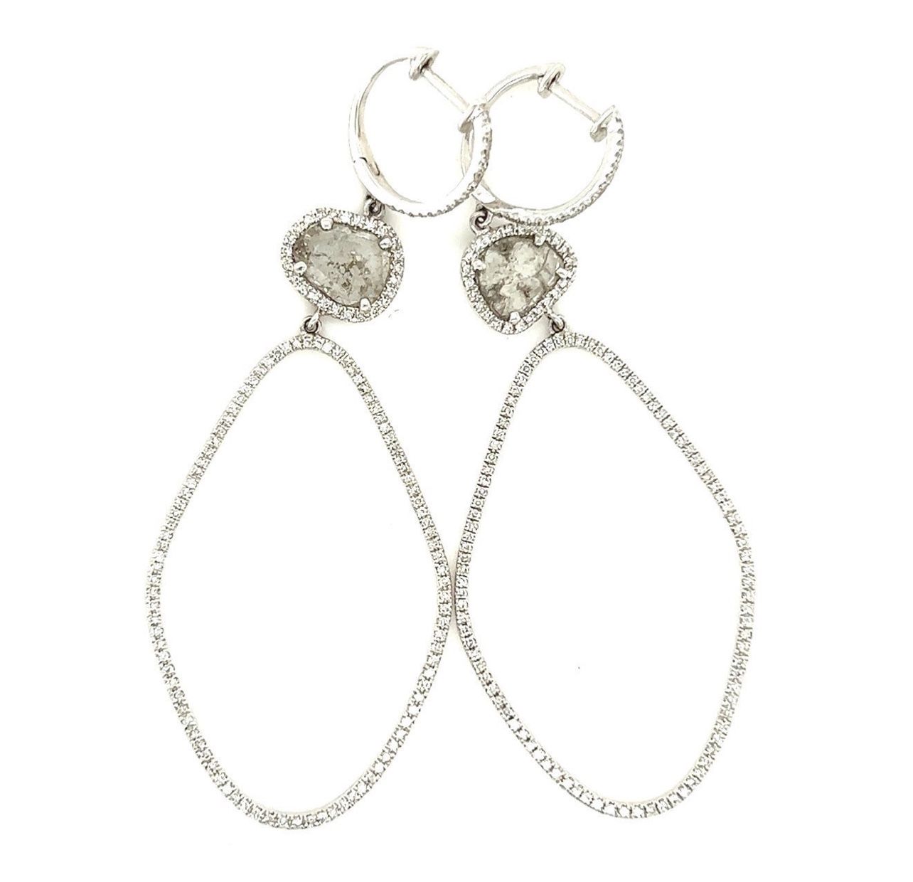 Women's 14k Stone & Diamonds Dangle Earrings