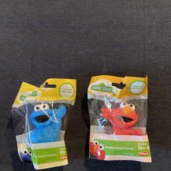 2 New Sesame Street Plastic Figures 