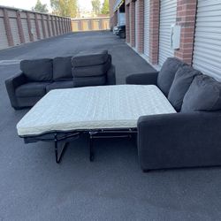 Gray Loveseat couch Pull Bed
