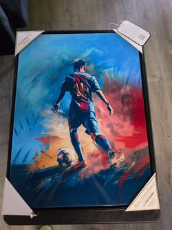 Lionel Messi Poster Framed Wall Art 18 X 24