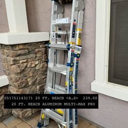 20 FT. Reach Aluminum Ladder, Multi-Max