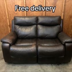 Electric Leather Recliner Loveseat - Free Delivery 