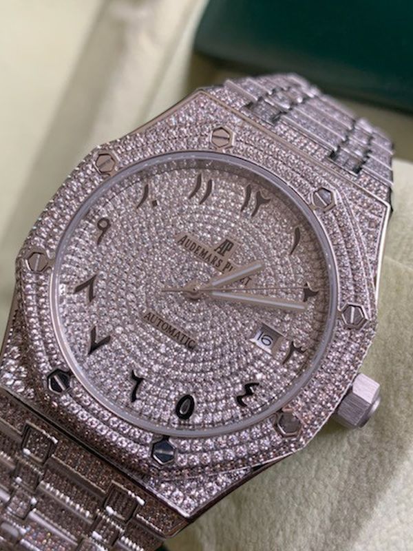 AP Audemars Piguet Iced Out Cz Mechanical Movement Watch Diamond