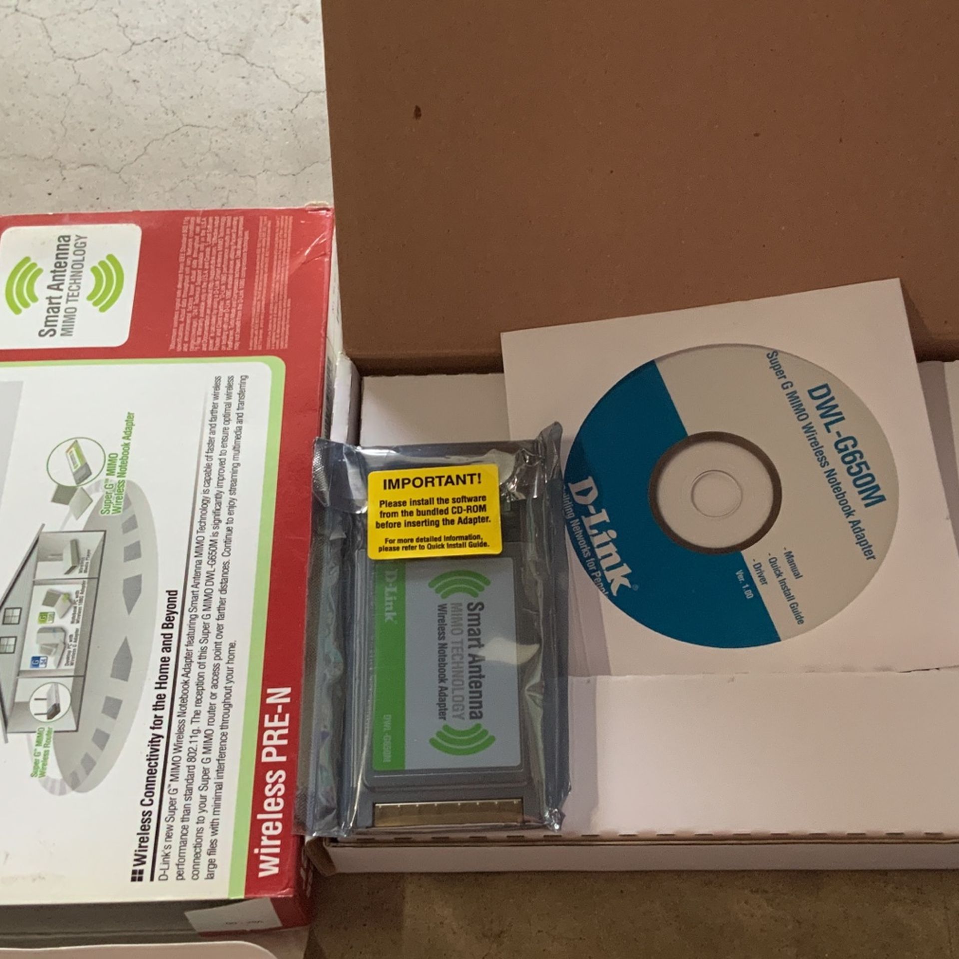 D Link Super G Mimo Wireless Notebook Adapter