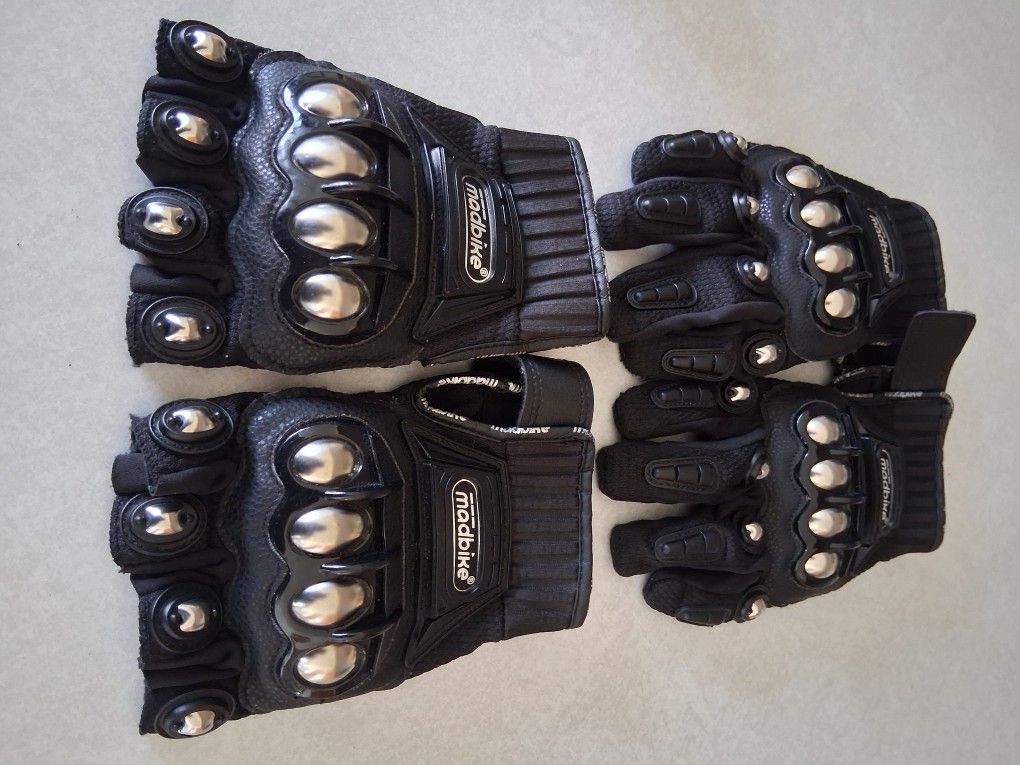 Madbike motorcycle gloves size large 2 Pairs