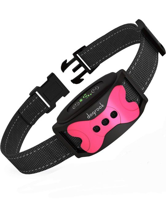 NEW! Rechargeable Smart No-Shock Bark Collar for Dogs 8-110 pounds, Waterproof, Pink