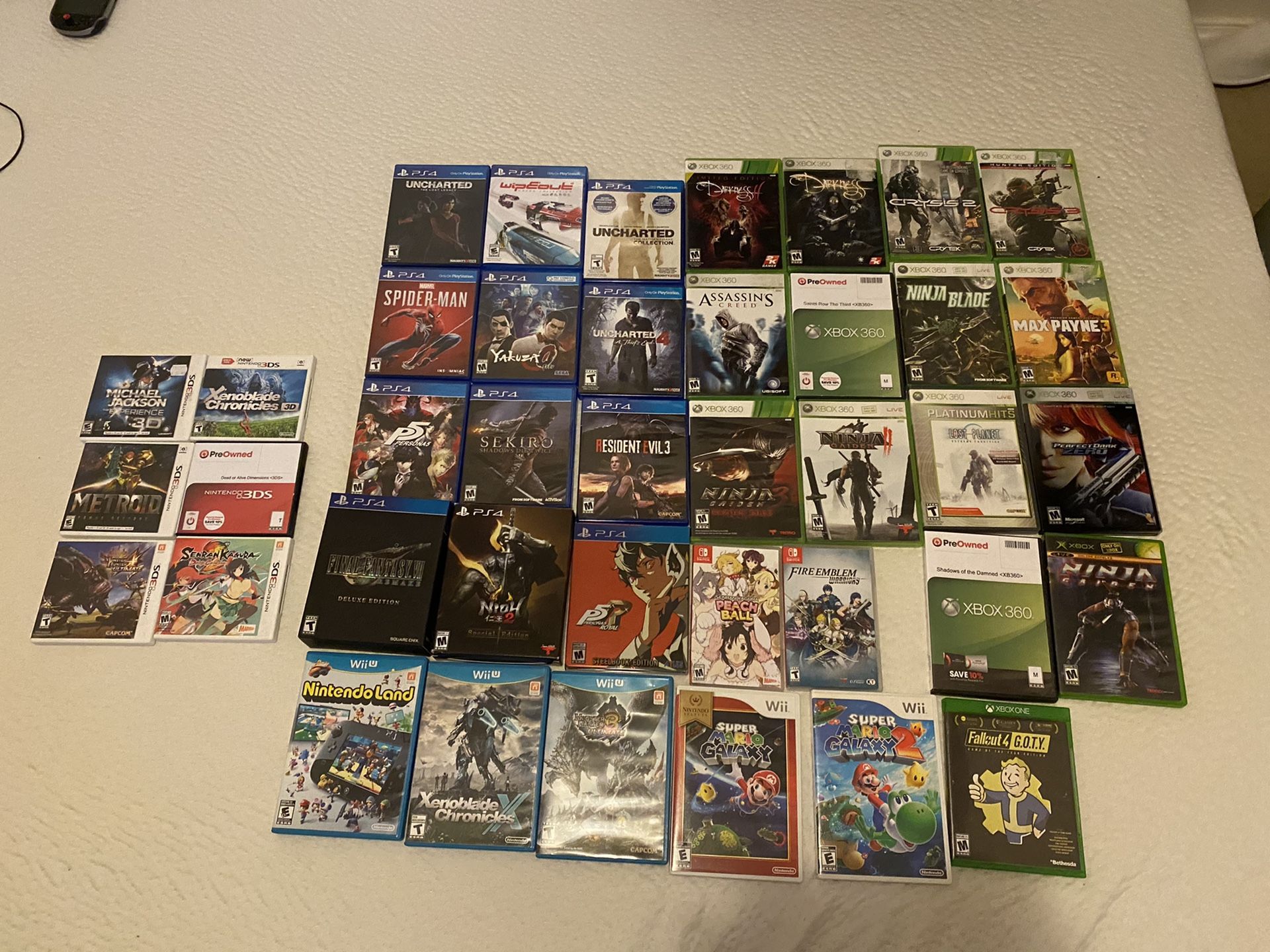 A lot of games ps4 Xbox one Xbox 360 Nintendo switch Wii Wii U 3ds