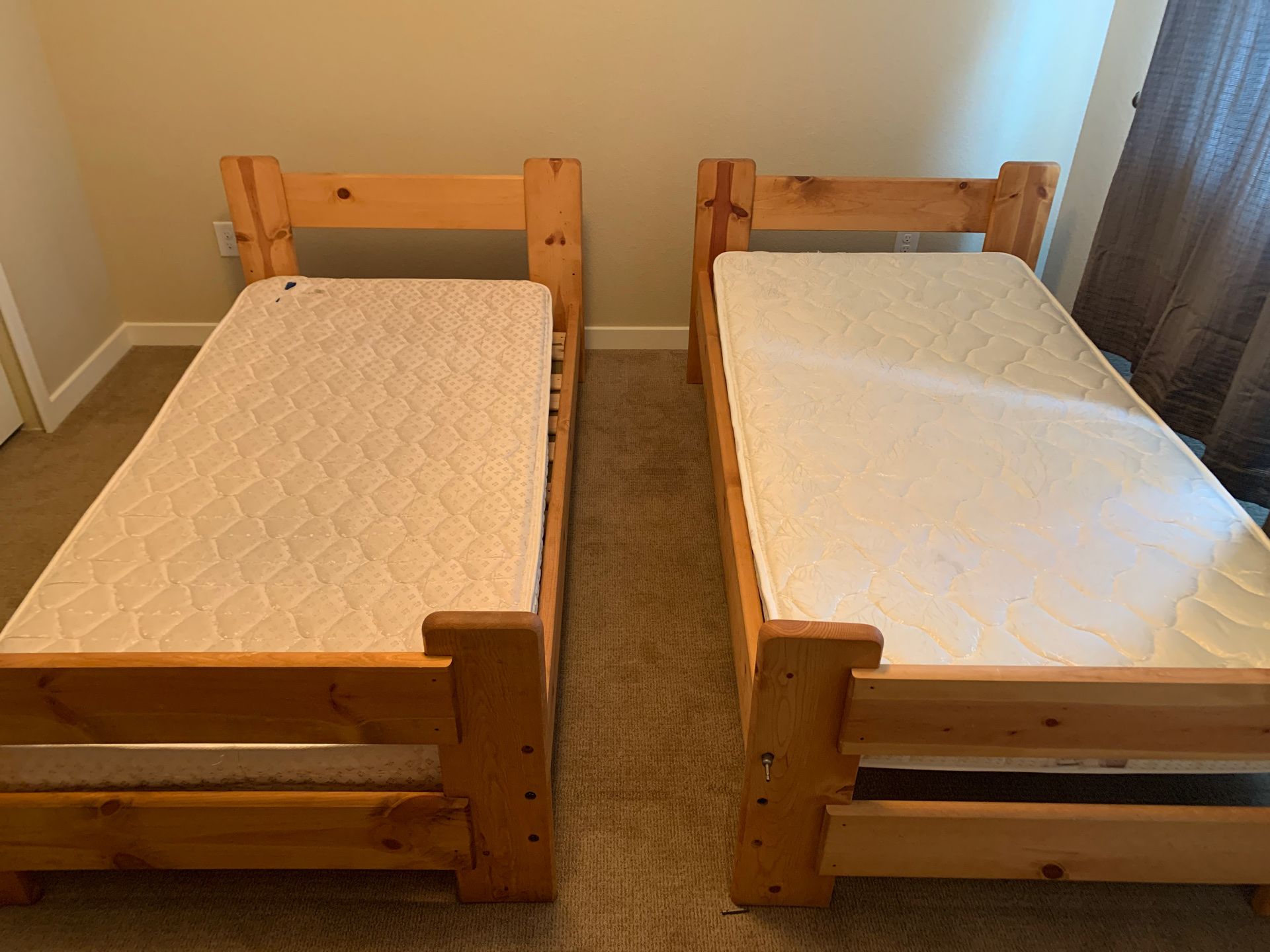 4 Piece bedroom set. Two twin beds, two mattresses