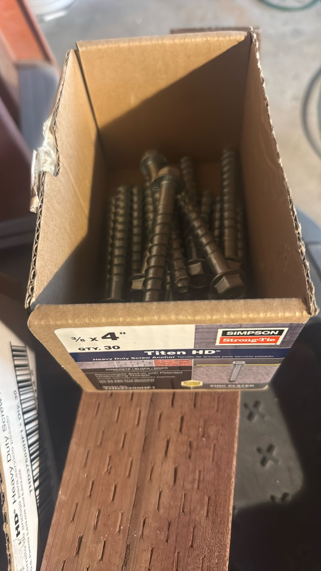 New Simpson Strong-Tie THD37500HF1 3/8" x 5" Heavy-Duty Screw Anchor