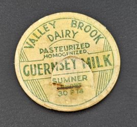 Valley Brook Dairy, SUMNER Milk Bottle Cap