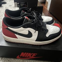 Jordan 1 Og Low Black Toe Size 9.5