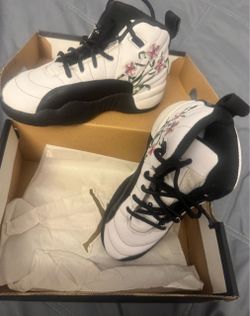 Air Jordan 12 Floral Embroidered Sneakers