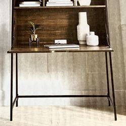 Loring Secretary Desk With Hutch And Charging Station Walnut