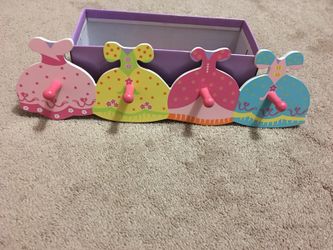 Little girls wall hanging coat rack