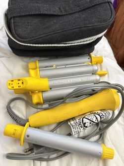 💛 Drybar Curling Iron Set with Interchangeable Barrels + Case
