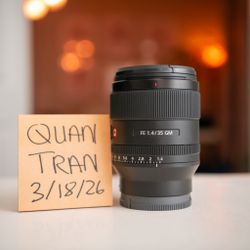 Sony 35mm f1.4 GM lens