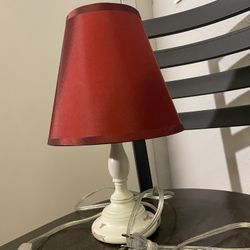 Small Table Lamp, Red Shade