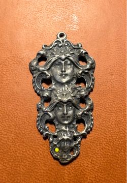 Art Noveau Sterling Silver Three Faced Ladies