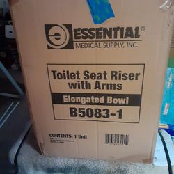 Essential Elongated Toilet Seat Riser With Arms