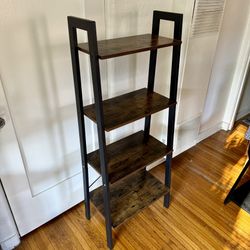 VASAGLE 4-Tier Industrial Ladder Shelf - Rustic Brown