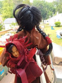 Native American Doll And Papoose