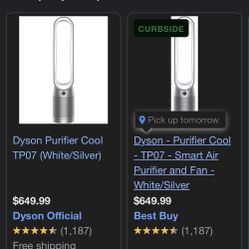 Dyson Tp07 Smart Cool Purifier And Fan White /silver