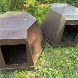 2 Outdoor Igloo Doghouses -$15 each