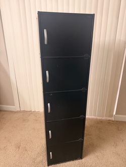 Black 5-shelf bookcase