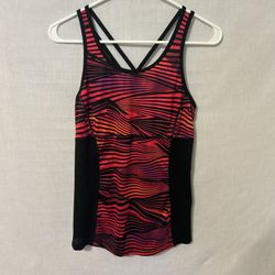 Women's Striped Tank Top - Pink and Black