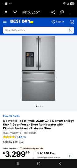 GE Profile 4-Door French Door Refrigerator Stainless Steel