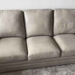 Leather Sofa & Swivel Chair – Modern -  Excellent Condition