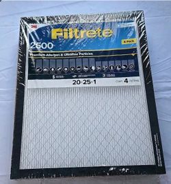 3M Filtrete 20x25x1 MPR 2500/Merv 14 HVAC Air Filter Reduce Dust 4-Pack