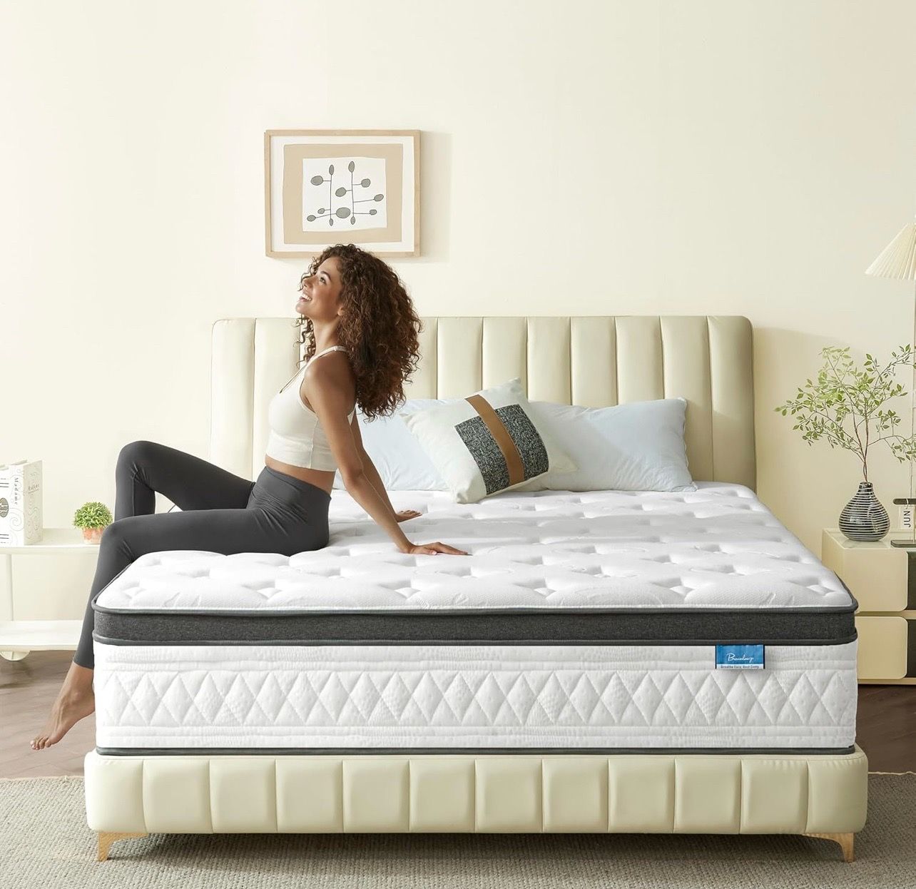 King Size Mattress, 12 Inch King Mattress in a Box, Cooling Gel Memory Foam Hybrid Mattress with Pocketed Coils, Medium Firm Feel, CertiPUR-US Certifi
