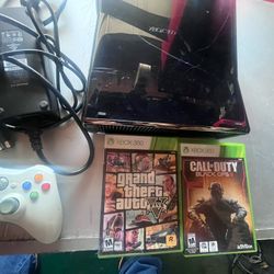 Xbox 360 Slim W Control And Games 