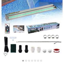 $150 YUDA 35.5" STAINLESS STEEL LED POOL FOUNTAIN WATERFALL 