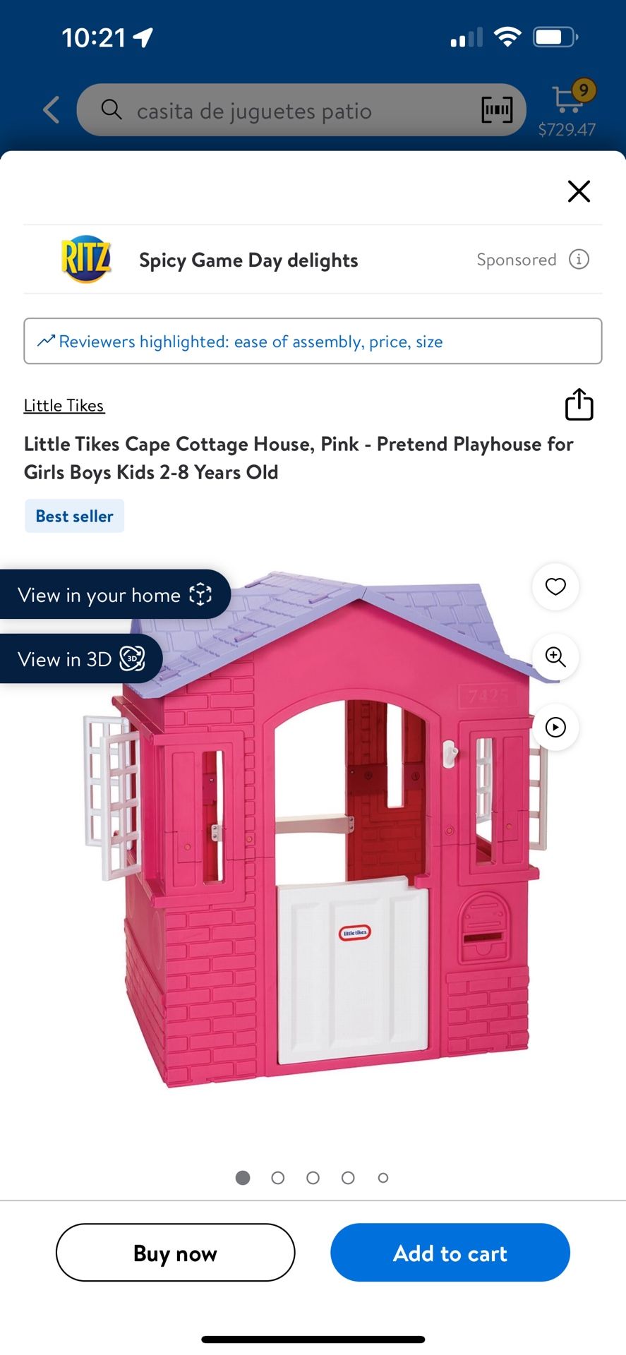 Little Tikes Cape Cottage House, Pink - Pretend Playhouse for Girls Boys Kids 2-8 Years Old