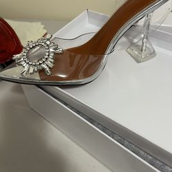 Clear Heel Evening Shoes! New In Box! Asking 150 The Size Was Too Small, And No Return!i Think They Could Be Size 7? Not Sure