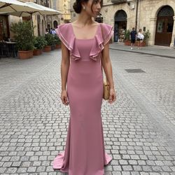 Vestido Rosa De Noche 