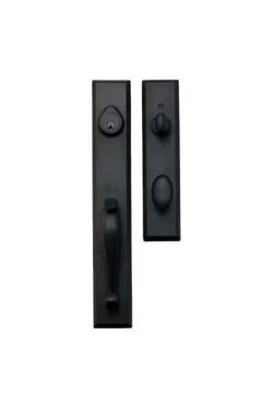 Delaney Entry Door Cordoba Single Cylinder Sandcast Handleset, Aged Black