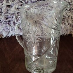 Crystal Pitcher With Roses On It