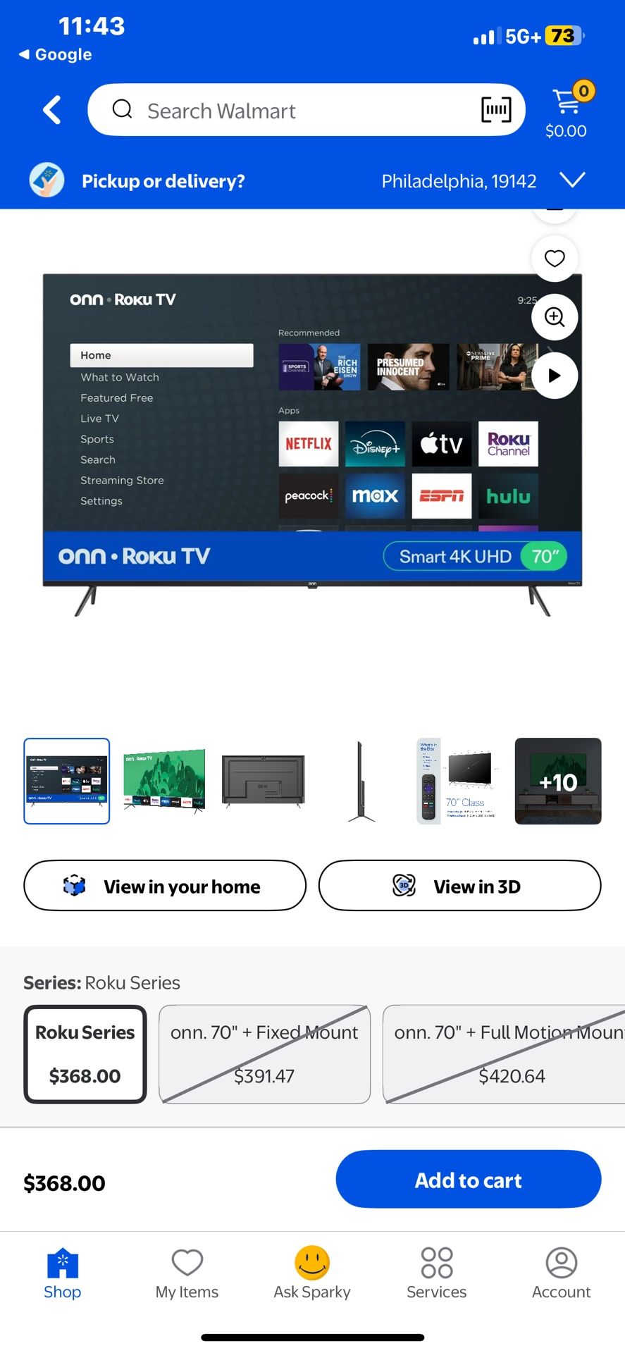 70” Roku Onn TV (smart)