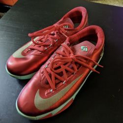 Nike Big Boy's Christmas Red Gold Green Shoes