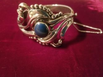 Vintage Sterling Silver (925) Blue Lapis Bracelet