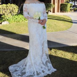 Cream David Bride Wedding Dress Size 4/6