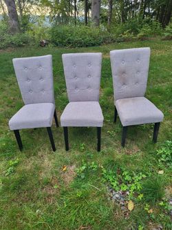 3 Gray Parson Chairs