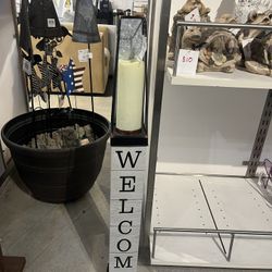 Indoor Outdoor Yard Garden Porch Home Decor Standing Welcome Candle Sign
