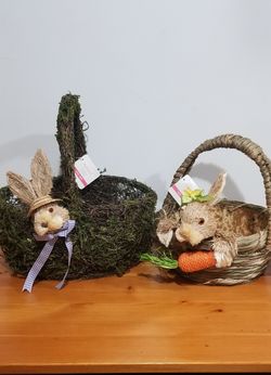 3D Bunny Easter Baskets NWT