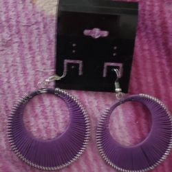 PURPLE  / BLACK  EARRINGS 
